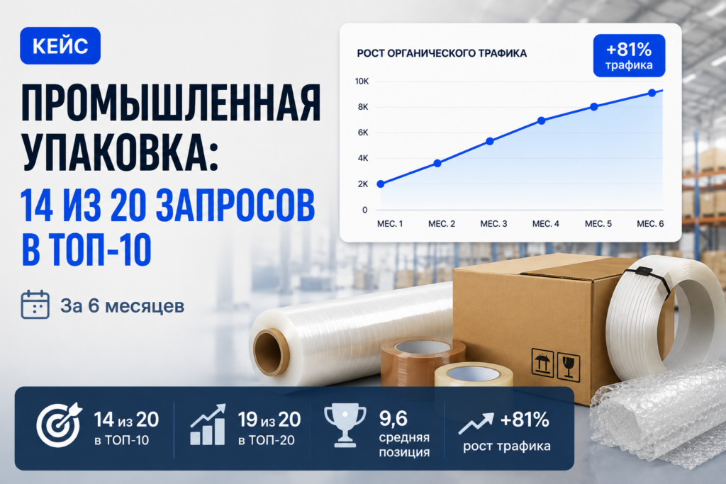Промышленная упаковка: 14 из 20 запросов в ТОП-10