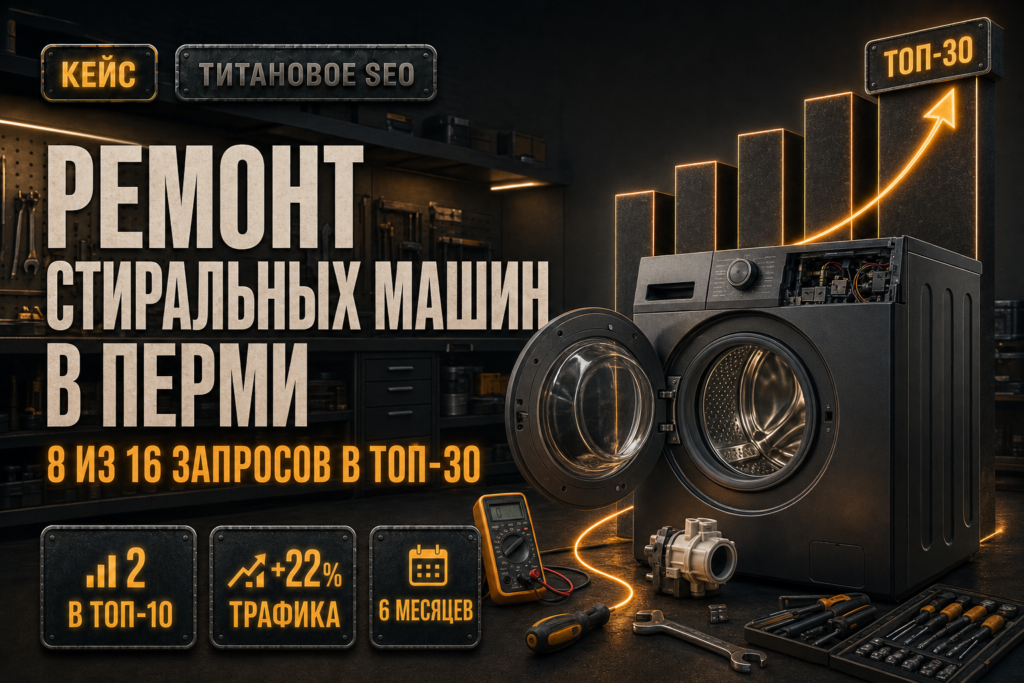 Ремонт стиральных машин в Перми: 8 запросов в ТОП‑30